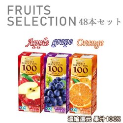 画像1: フルーツセレクション パックジュース3種類計48パック (アップル オレンジ グレープ)
