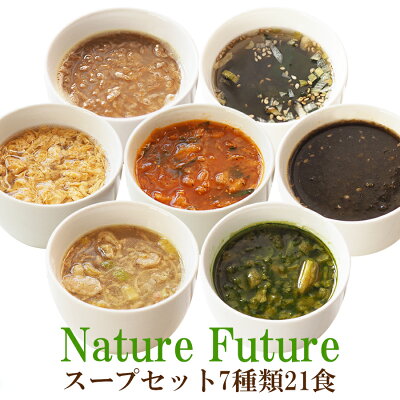 フリーズドライ Naturre Future 厳選素材スープ 7種21食 詰め合わせセット スープ 化学調味料無添加 コスモス食品 インスタント 即席 非常食 保存食 ギフト